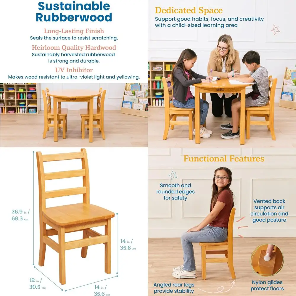 

Детский набор мебели из массива дерева из 3 предметов: стол диаметром 30 см с 24 ножками и 2 стула.