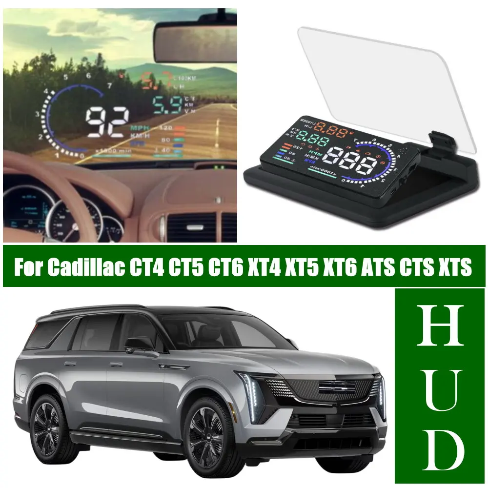 

Car HUD Head Up Display LED Windshield Projection For Cadillac CT4 CT5 CT6 XT4 XT5 XT6 ATS CTS XTS 2002-2026