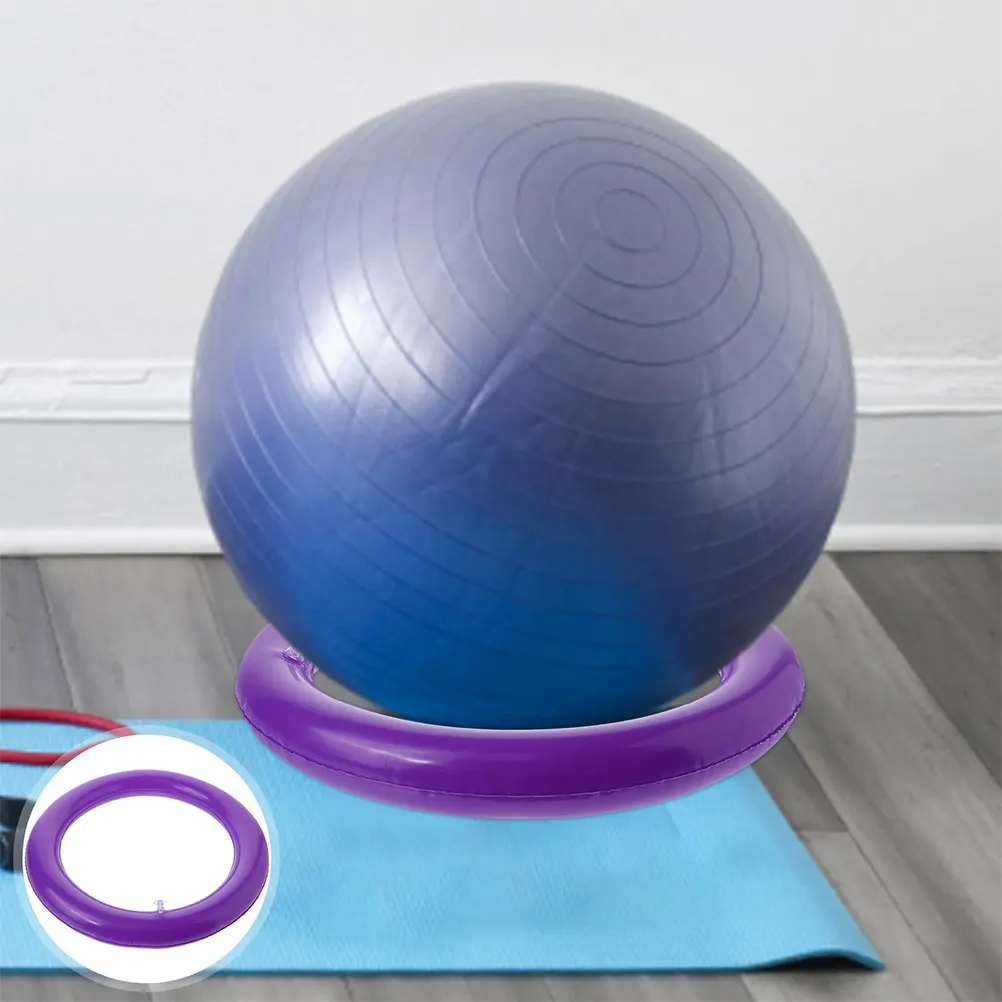 

2 Pcs Yoga Ball Base Balance Exercise Equipment Shelf Anti Slip Fitness Purple Inflatable Stand