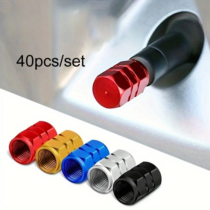 40pcs Tire Air Caps Tire Valve Stem Cap 5 Color Car Bike Valve Stem Covers Bicycle Valve Plugs Bicycle Accessories