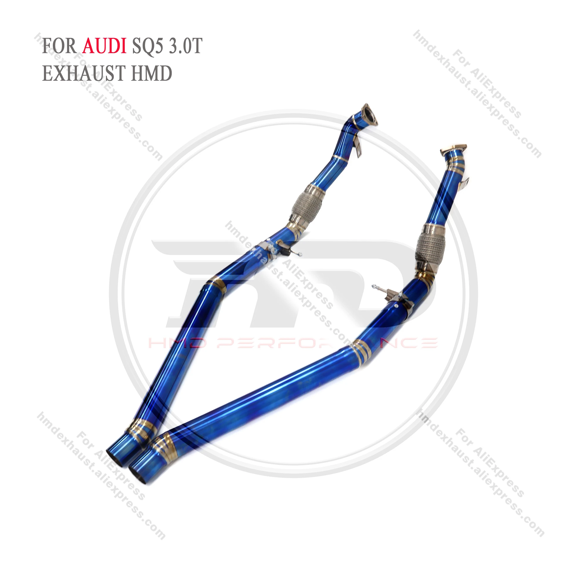 HMD Hot Sale Exhaust System Performance TItanium Alloy Middle Pipe for Audi SQ5 3.0T Racing Pipe