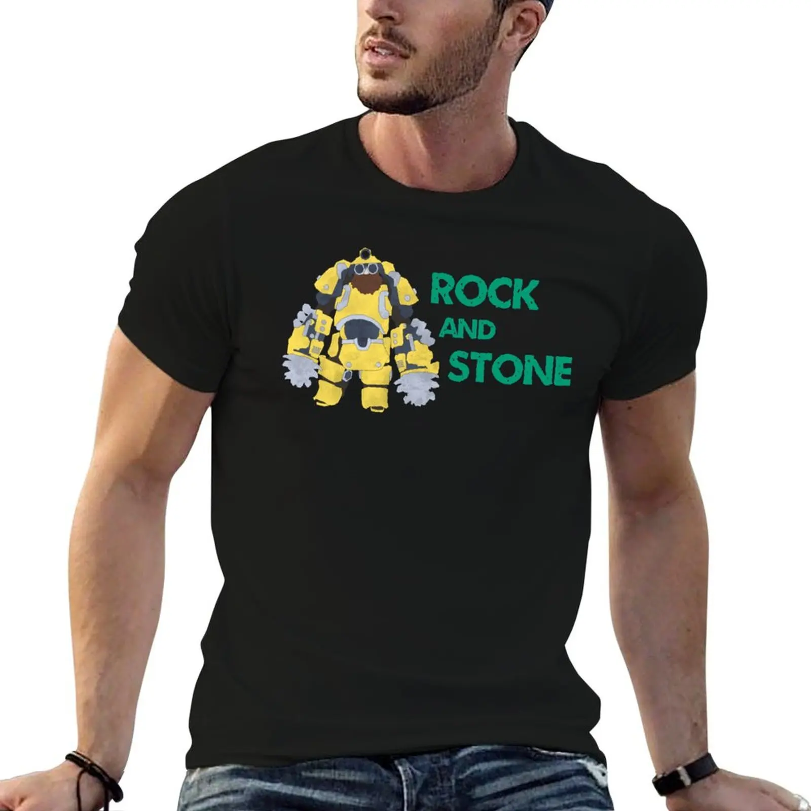 Rock and Stone- Driller T-Shirt graphic t shirt vintage plus size tops hippie clothes heavyweight t shirts for men