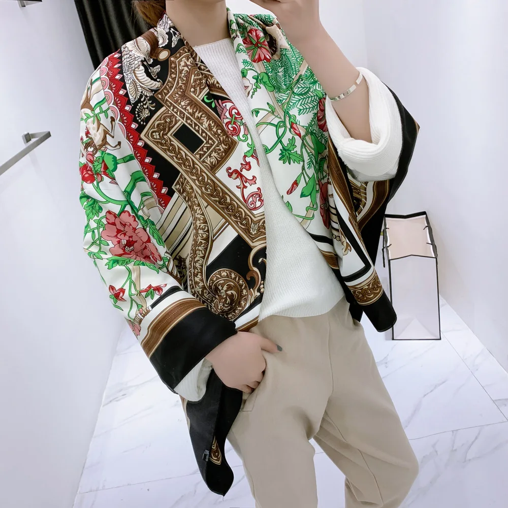 

New Warm 130cm Muslim Scarf Plant Jungle Design Ladies Shawl Headscarf Sunscreen Travel Wrap Present Wholesale