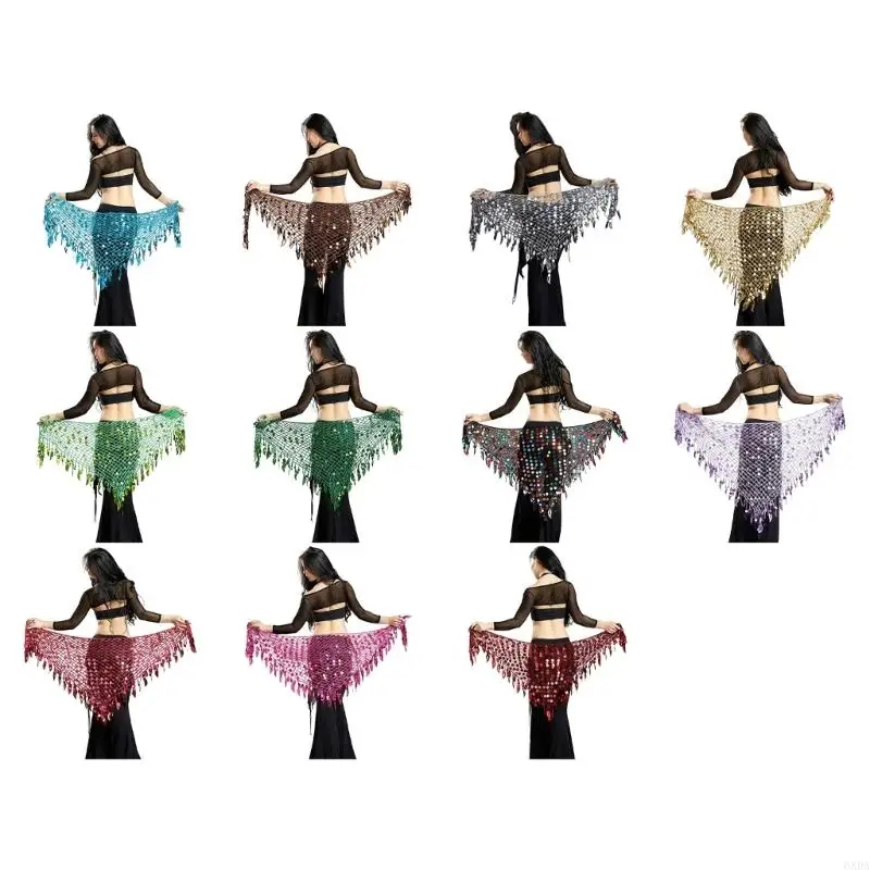 

Multifunctional Sequined Oriental Dance Belt For Women Comfortable Hip Scarf Bellydance Accessory 6XDA