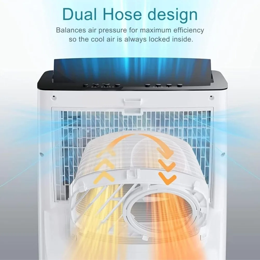 كوبر آند هونتر 14,000 وحدة حرارية بريطانية (12,000 وحدة حرارية بريطانية SACC) مكيف هواء محمول عاكس مع مضخة حرارية مع خرطوم مزدوج، - عرض ساخن