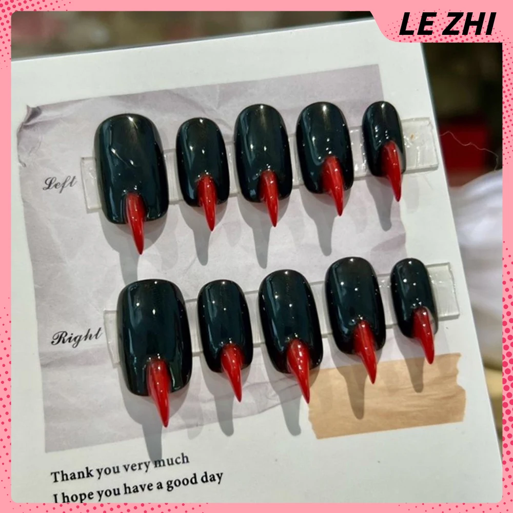 Y2K Spicy Girl Cat's Paw Handmade Press On Nails Tiger Leopard Print Zebra-Stripe Glisten Gradients Reusable Manicure Gift