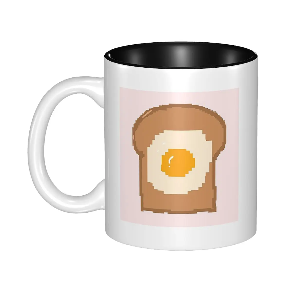 Pixel Toast With Egg Cute Breakfast Pixel Art Mug Funny Ceramic Coffee Cups Tea Mugs Milk Cup Drinkware Gift for Friends