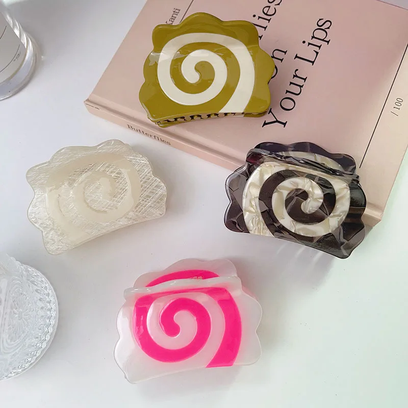 

Симпатичная заколка для волос в виде леденца, торта, рулона, заколки для волос из ацетата, большая заколка для волос в виде мультяшных суши для девочек, индивидуальные Креативные аксессуары