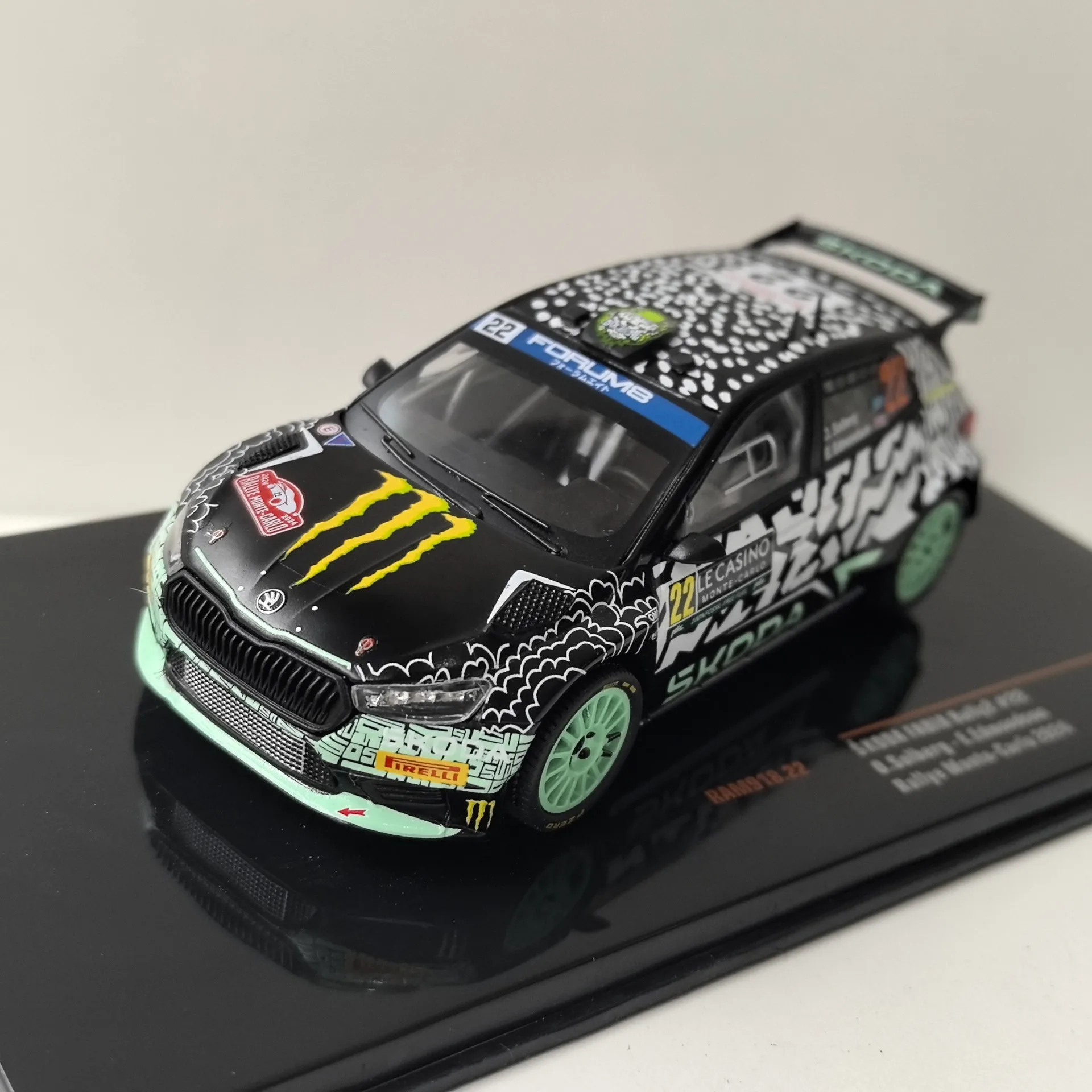 Diecast IXO 1/43 Scale SKODA FABIA #22 2024 Skoda Racing Alloy Car Model Collectible Toy Gift Souvenir Display Ornament
