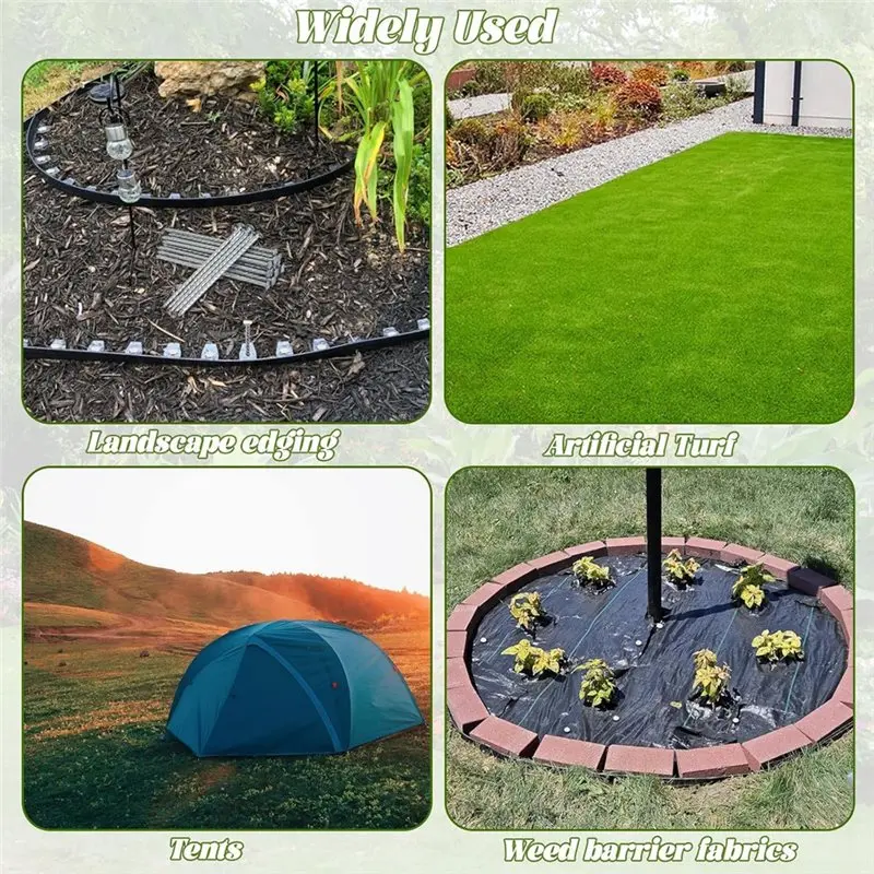 ABKP-Turf Nails Spiral Spikes For Artificial Grass Landscape Stakes For Lawn Paver Edging Fencing Securing For Weed Barrier Gard