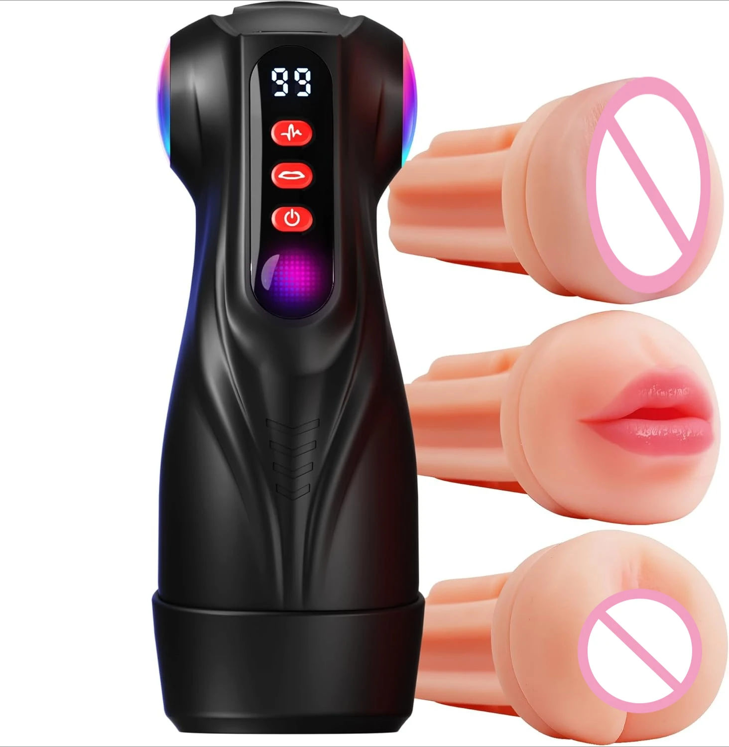 Male Masturbator Sex Toys for Men - 3 Sleeves AI Sync Pocket Pussy Penis Pump with 9 Sucking & 9 Vibrating, APP Adult Toys