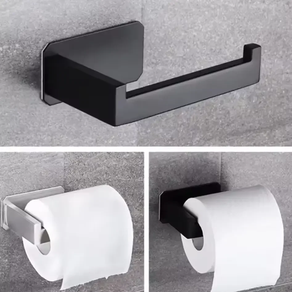 

Toilet Roll Paper Towel Toilet Wall Holder Stainless Steel Organizers Holder Bathroom Self Adhesive Punch-Free Rack Tissue