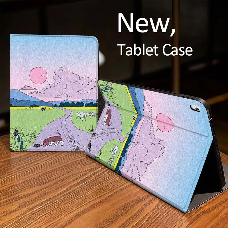 

Cartoon Sunset Country Road For iPad Pro mini Air 1 2 4 3 5 6 7 8gen 9gen 11 M2 M3 M4 6th 7th 10th 11th Gen 2025 Tablet Case