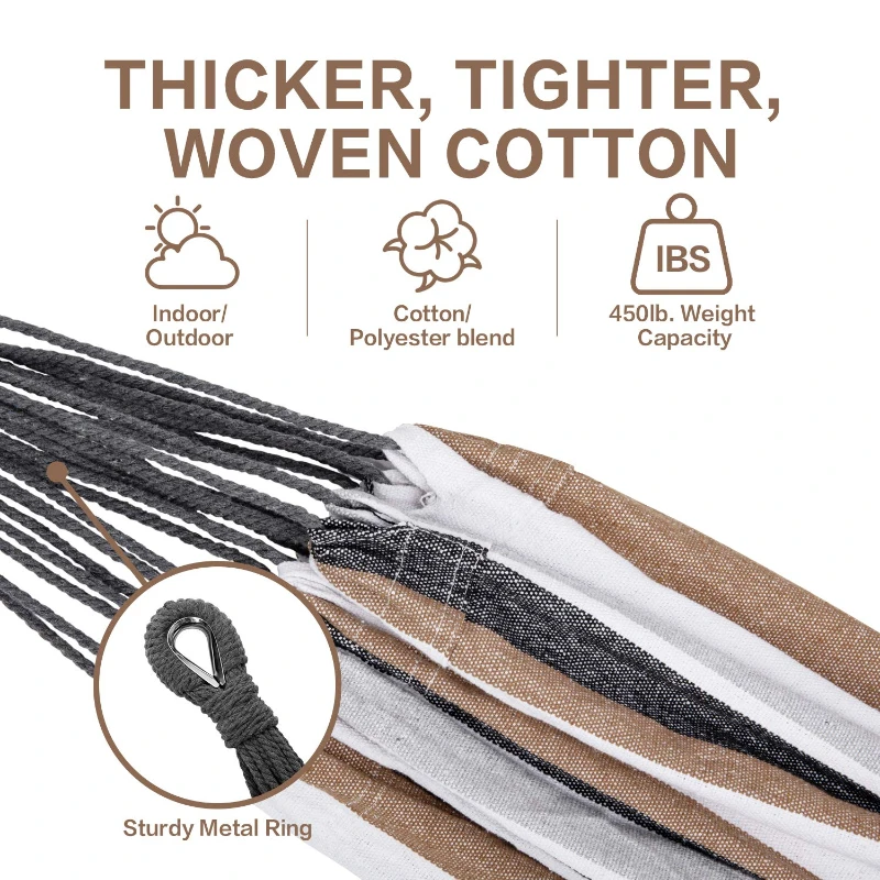Double Outdoor Garden Garden Hammock Heavy Duty Steel Frame 150kg Capacity Portable Nylon Tote Bag 1 Person Space Saving image 4