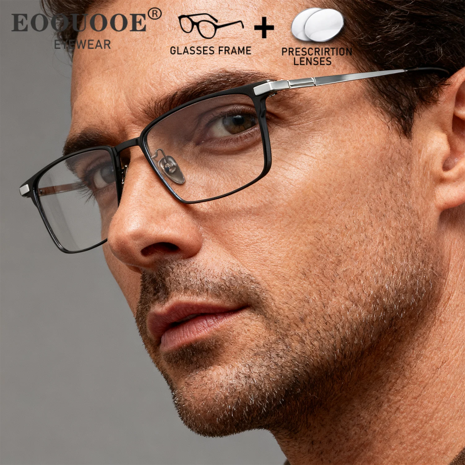 

Al-Mg Optical Glasses Men Square Eyewear Prescription Recipe Lenses Progressive Myopia Reading Eyeglasses Correct Vision