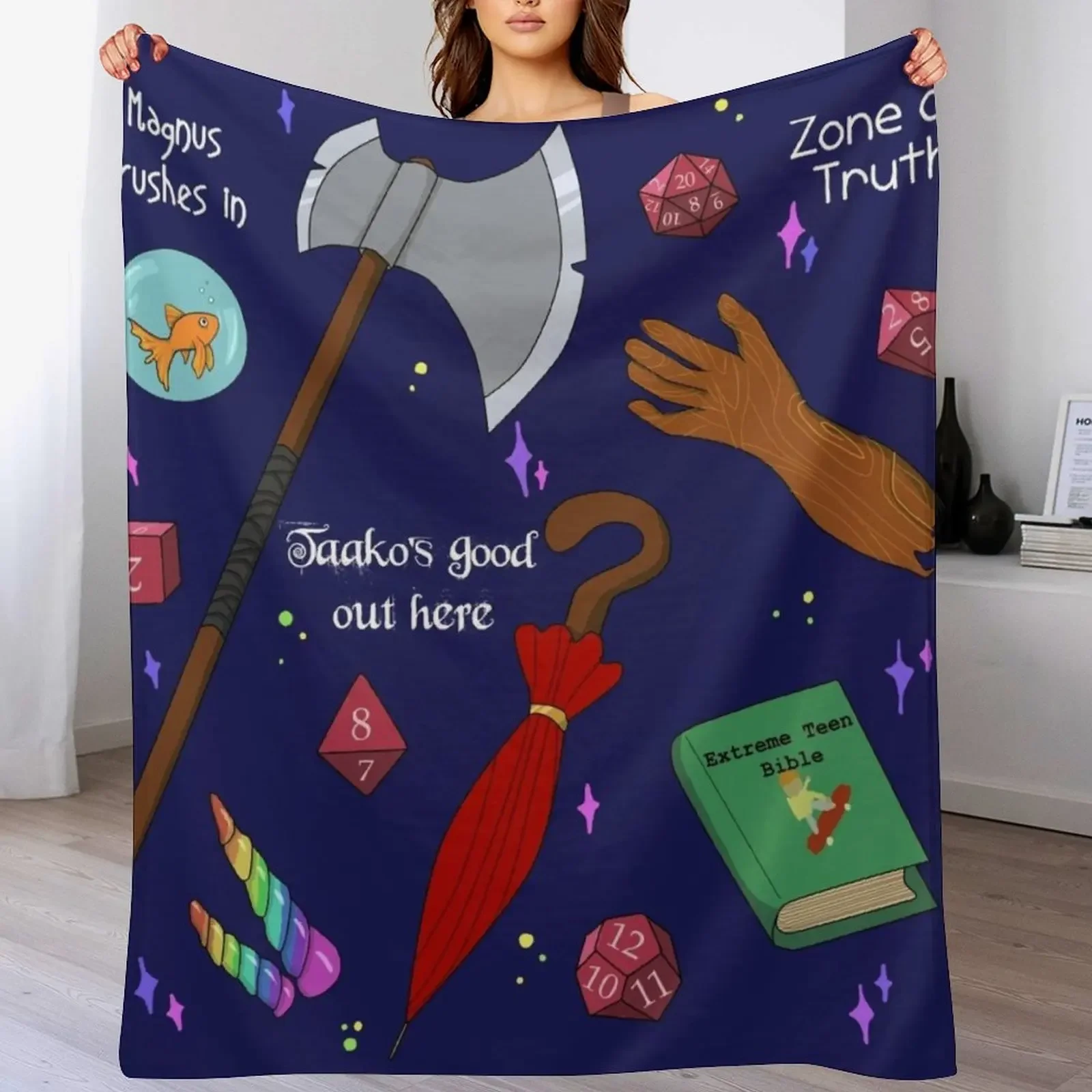 

TAZ Pattern in Blue Throw Blanket for sofa Luxury Throw Multi-Purpose Soft Beds Blankets