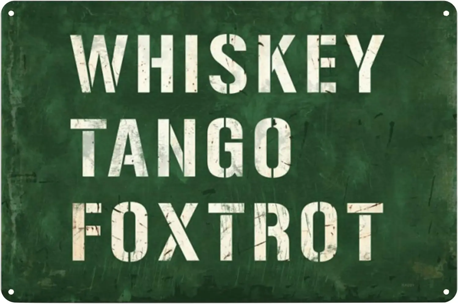 Whiskey Tango Foxtrot Tin Sign Vintage Metal Poster Wall Art Decor Plaque for Home Bar Pub Club Cafe Living Room Bedroom 8x12 in