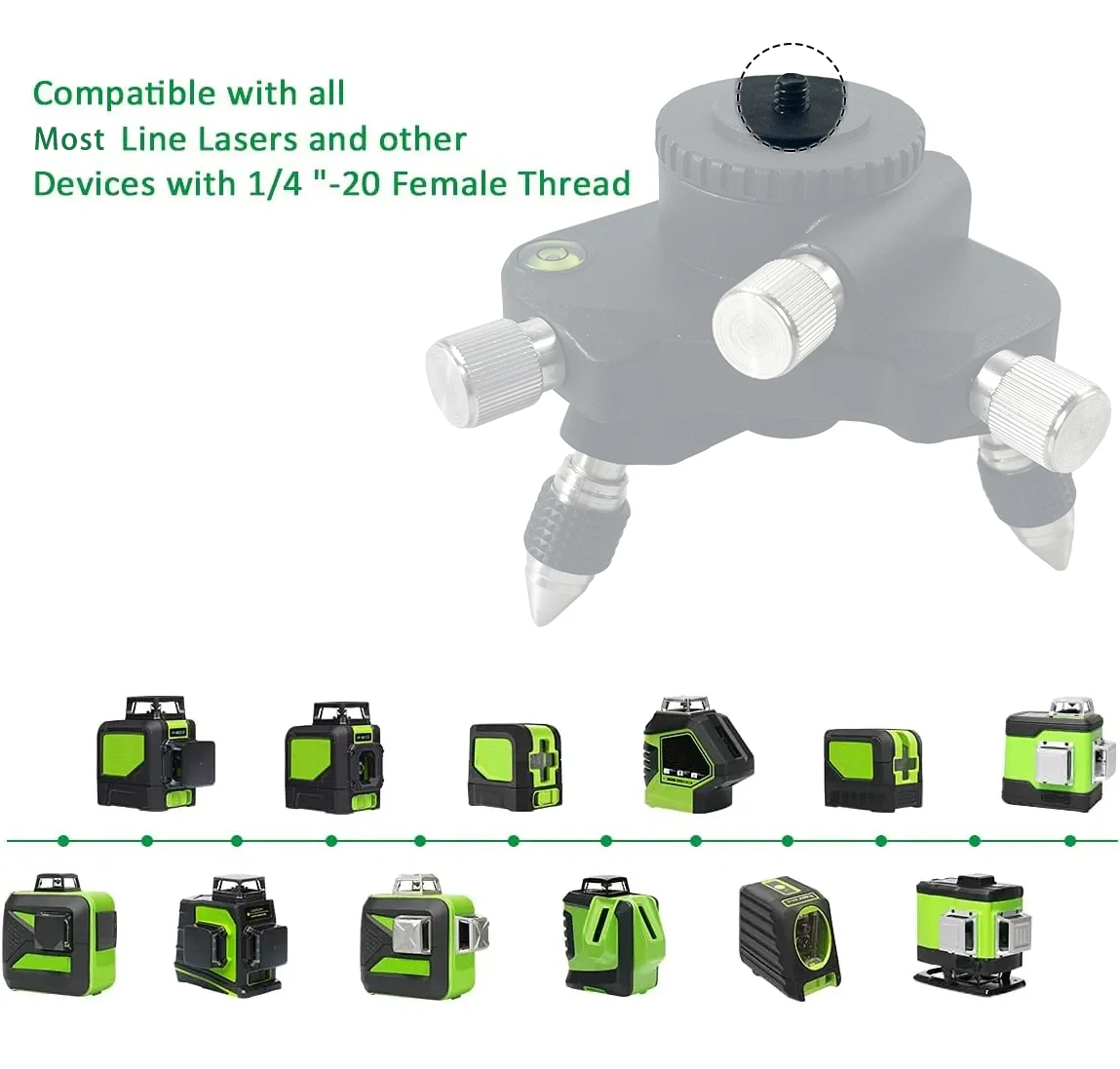 Verstelbare rotatiebeugel Laserwaterpas Metalen statiefbeugel 360 °   Statief met rotatiebasis
