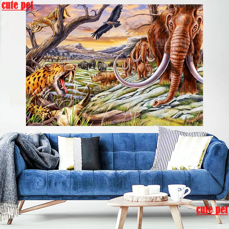 Animal diy Cross Stitch 5d diamond painting Elephant Leopard Eagle Rhino Home Wall Decor Diamond Embroidery Mosaic gifts puzzle