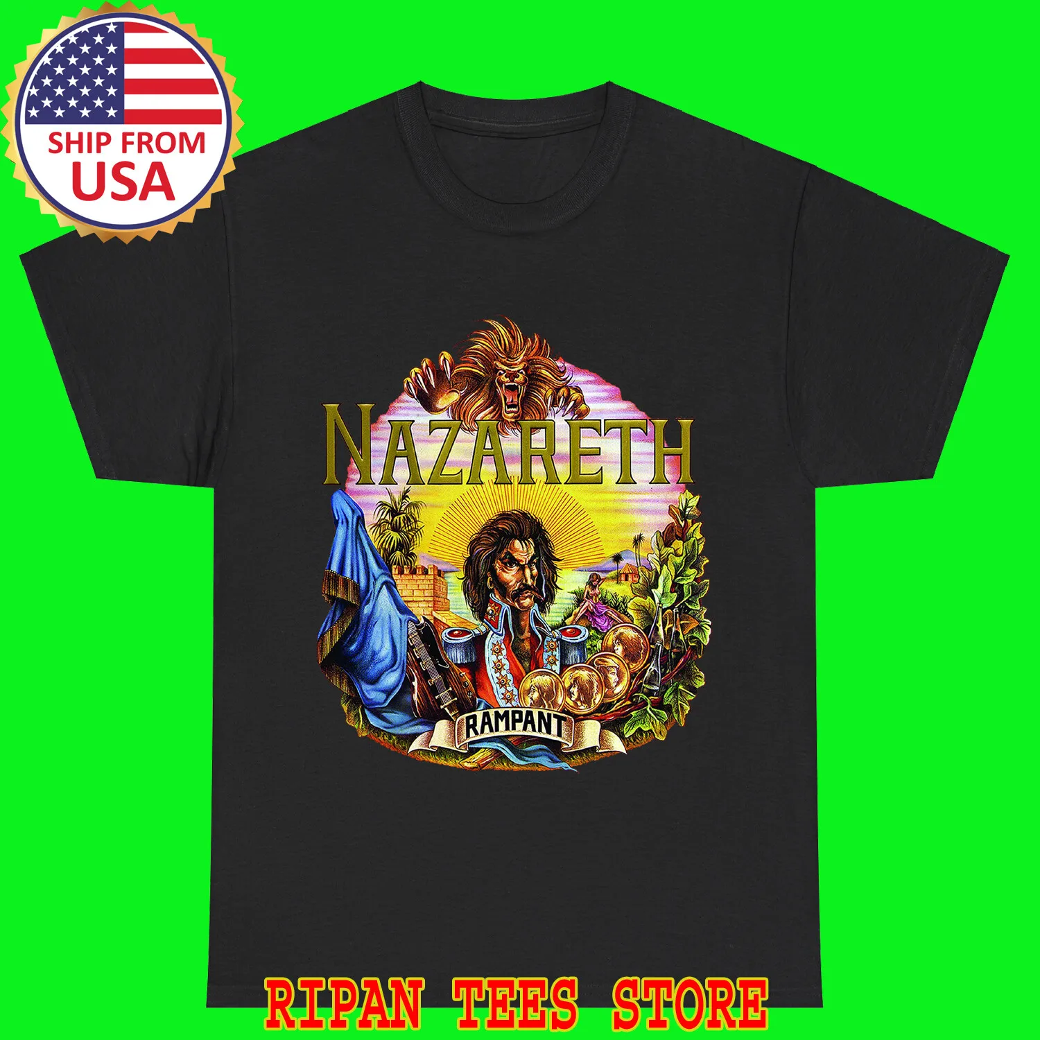 Nazareth Rampant Black Size S - 5XL