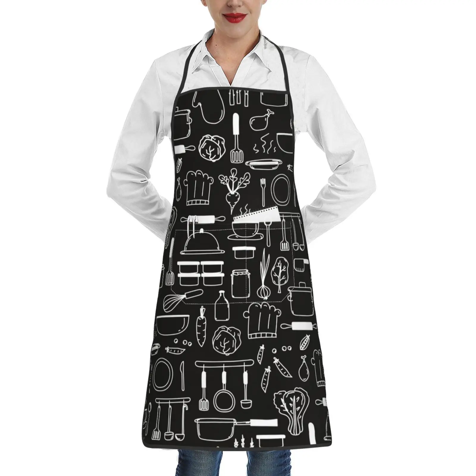 Custom Bib Apron Men Women Unisex Adult Chef Cooking Kitchen Funny Tablier Cuisine Gardening