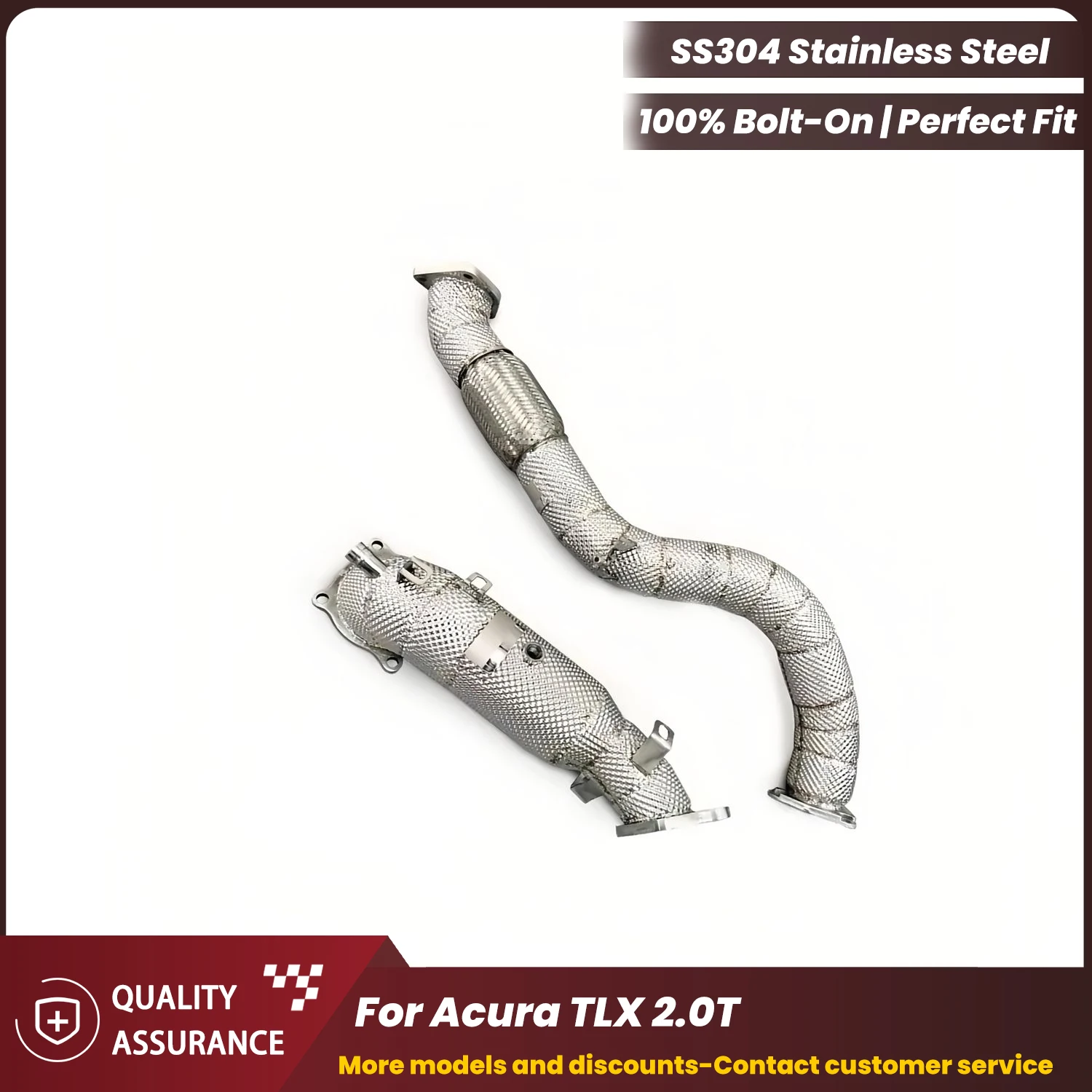 

ECCF Sports Downpipe With Heat Shield For Acura TLX 2.0T Aggressive Exhaust Sound High Flow Performance Upgrade