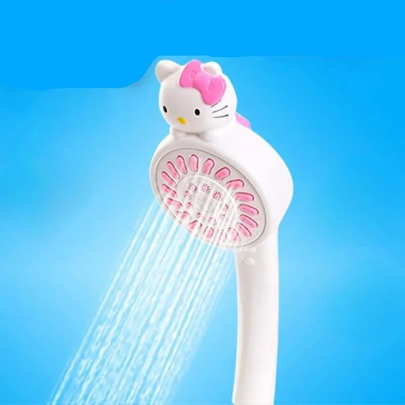 New Hello Kitty Stitch Animation Cartoon Shower Head Creative Personality Handheld Shower Girly Heart Bath Bathroom Shower Head