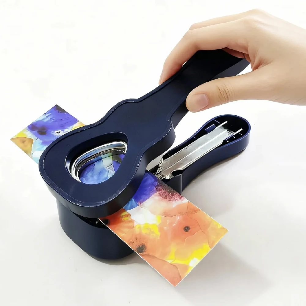 1SET  Pick Punch Maker,Portable Guitar Shaped Pick Punch Cutter Tool Kit with Leather Pick Holder & Colorful DIY Pick Sheets