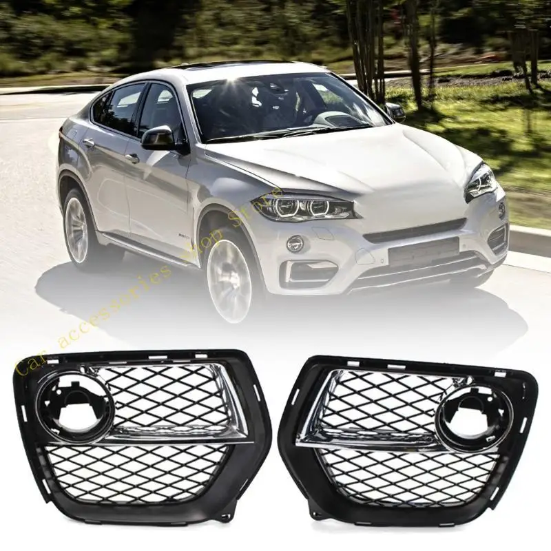 

T21E Left/Right Mesh Grille with Trim Cover Front Bumper Fog Lamps Frame Grille Auto Accessories for 2012-2014
