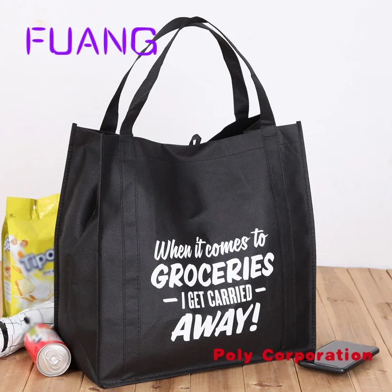 Custom  Wholesale eco-friendly custom shopping tote bag reusable laminated non woven bag with logoPopular