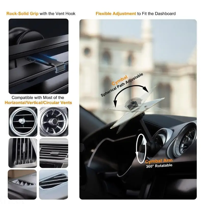 G7NA Fun Driving Crash Cymbal Ornament For Air Vent Decoration Easy On Design Drum Cymbal Improve Interior Ambiances