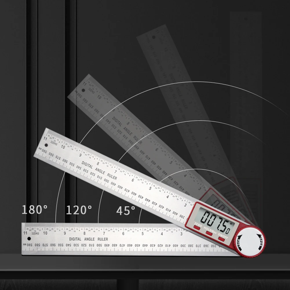 0-300mm Digital Angle Finder Protractor Ruler Meter Steel/ABS Electron Goniometer Protractor Angle Finder Scale Measuring Tool