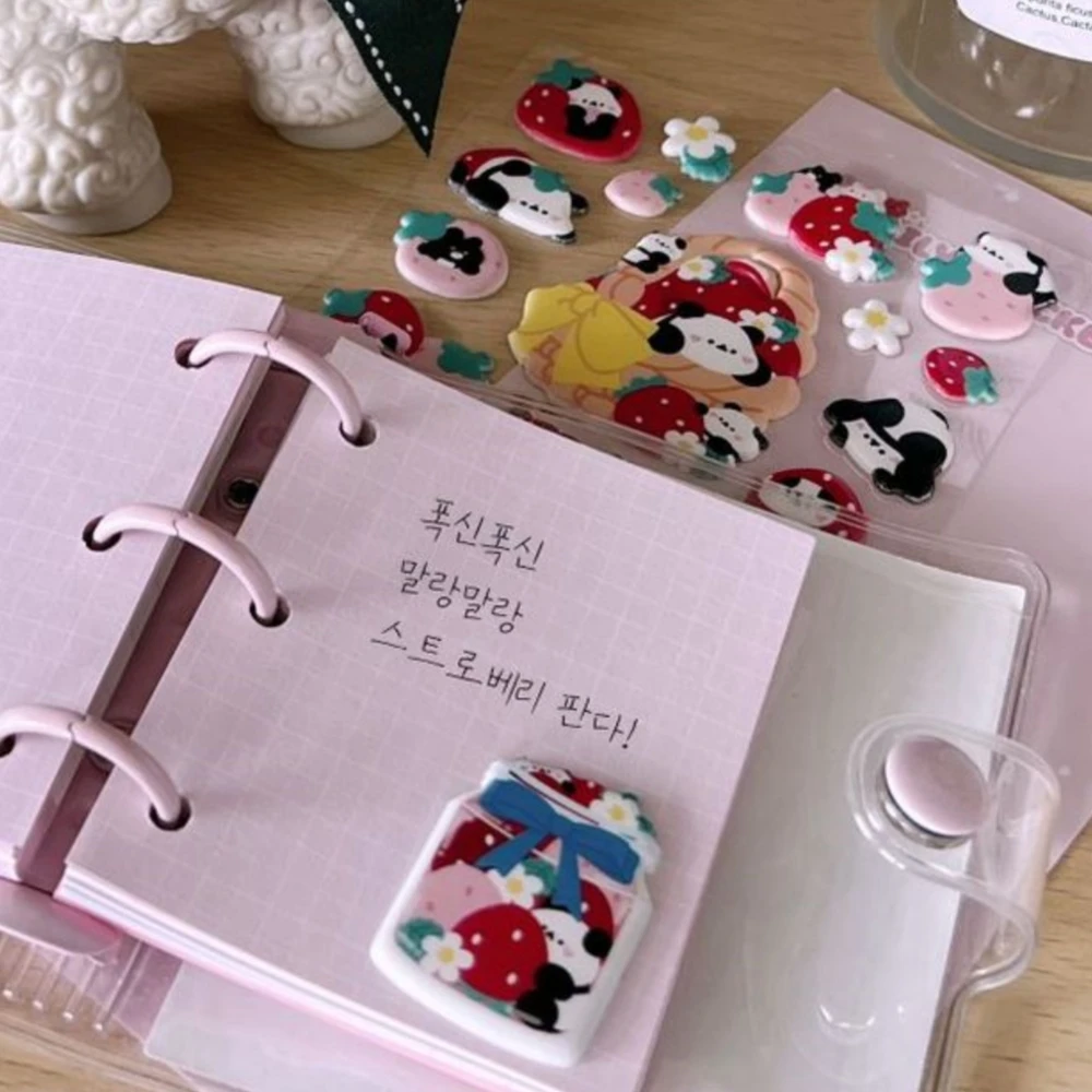 Korean Import BONITO Cute Strawberry Panda Puffy 3D Stickers Scrapbooking Diy Journal Stationery Sticker Decor School Supplies - view 5