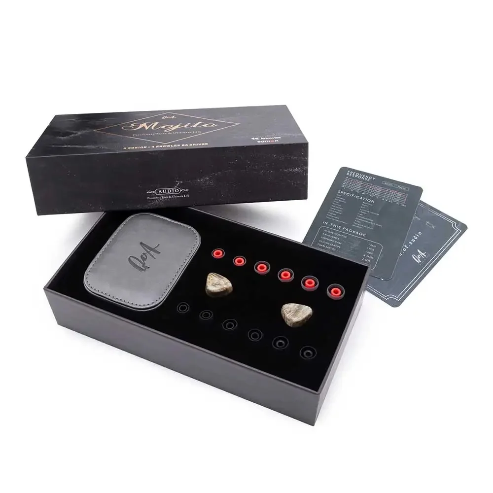 Kinera QoA 새로운 모히토 2 이어폰 2 Sonion BA + 4 Knowles 6BA 드라이버 모니터 HiFi DJ, 2Pin 실버 도금 구리 케이블 포함