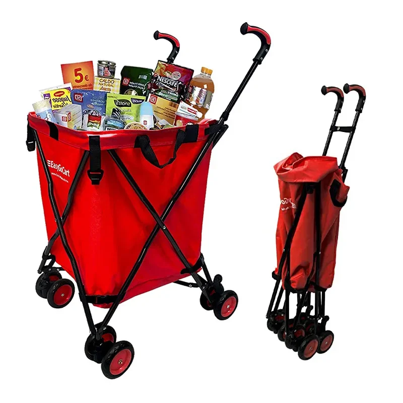 Folding Cart Portable Multifunctional Supermarket Shopping Folding Trolley for Elderly