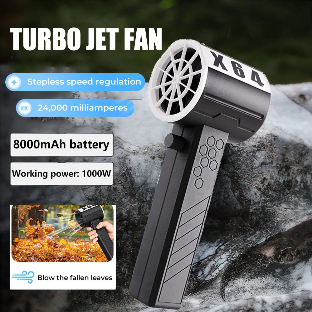 

X64 Violent Blower Handheld Turbo Jet Fan 64mm Brushless Powerful 1400G Thrust 1000W Highpower Duct Fan Turbo Fan Car Air Blower