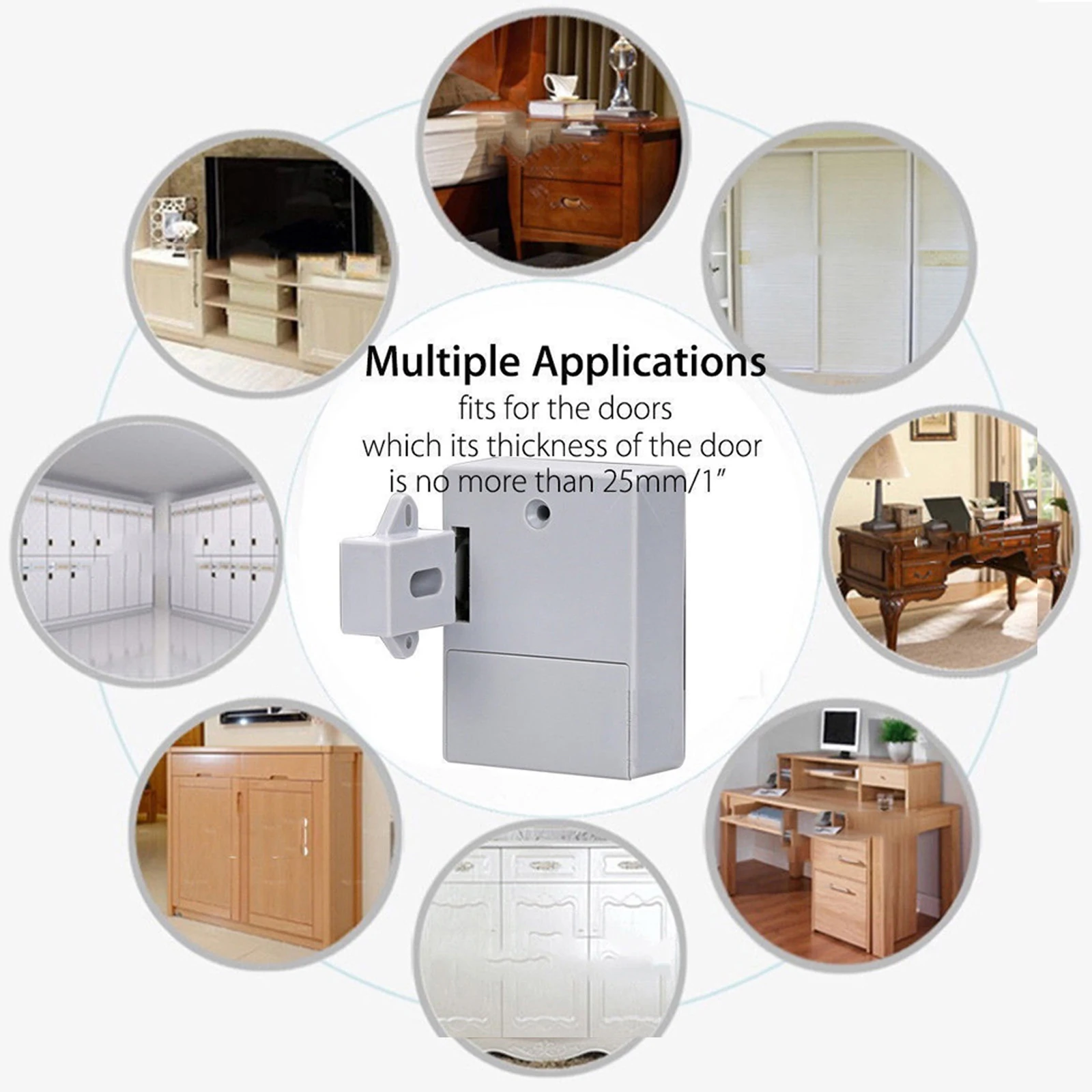 Battery IC Card Sensor Cabinet Drawer Intelligent SmartLock DIY Invisible Hidde Digital Lock without Perforate Hole
