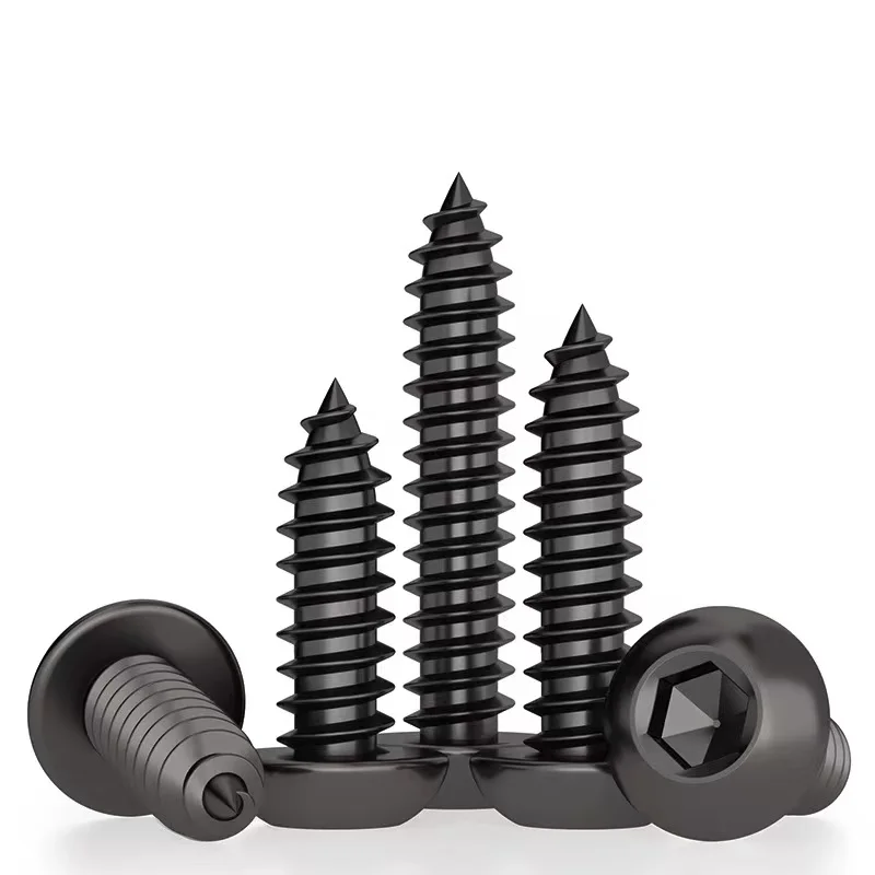 PCA Schwarze 8.8 Stahl-Hochleistungs-Rundkopfschrauben mit Innensechskant, Selbstschneidende Allen-Schrauben M2-M6 – Detail 4