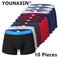 YOUNAXIN 10 Pieces/Lot Men Cotton Underwear Breathable Boy Shorts Solid Undies Boxers Briefs Panties Multicolor Underpants