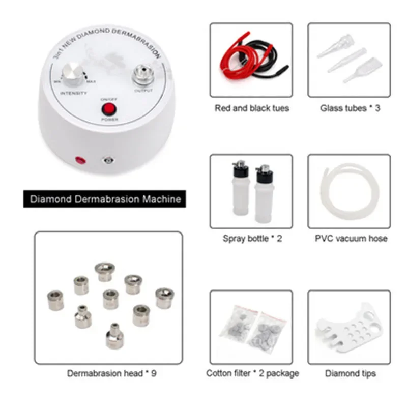 3 In 1 Diamond Microdermabrasion Dermabrasion Machine Water Spray Exfoliation Beauty Machine Wrinkle Facial Peeling Device