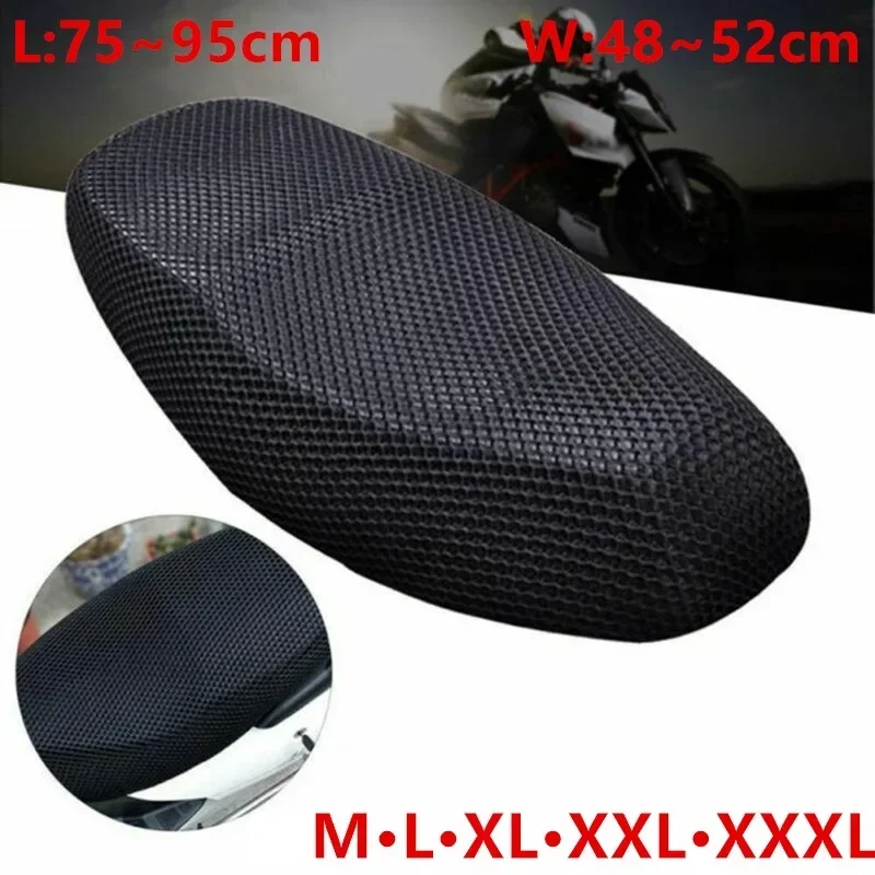 CMKBreathable Summer Cool 3D Mesh Motorcycle Moped Motorbike Scooter Seat Covers Cushion Anti-Slip cover Grid protection pad