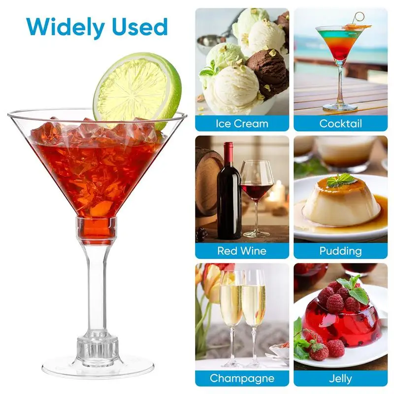 

20pcs Decorative Cups Clear Plastic Cocktail Glasses Fashion Disposable Goblets Cups Cocktail Cups for Bars Party Favors