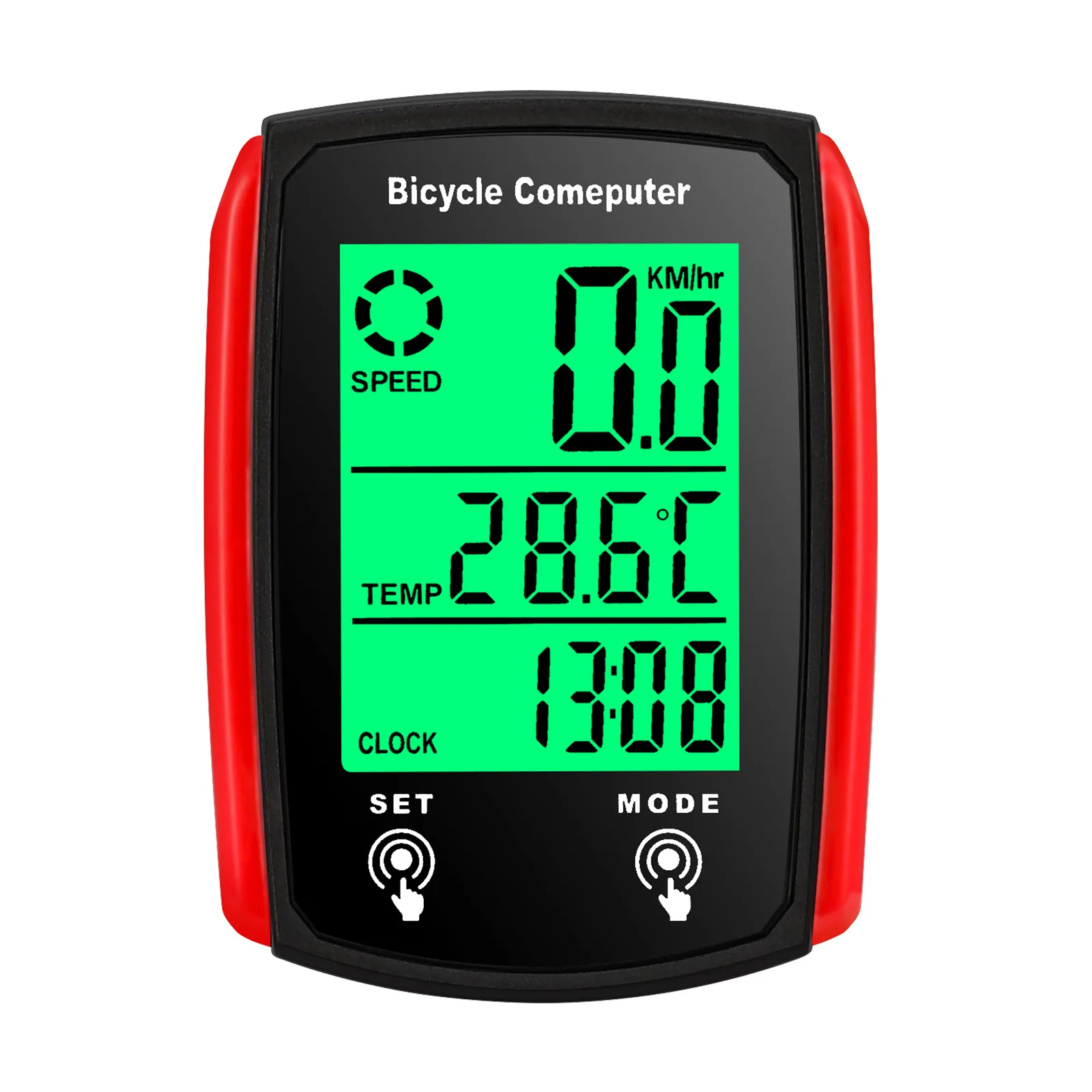 Bicycle Bike LCD Computer Wired Cycling Speed Odometer English Waterproof Bike Accessories Backlit For Day/Night Cycling