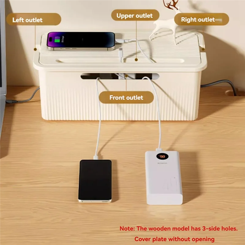 

A008 Cable Management Box With Lid To Hide Wires& Power Strips Desk Computer Cable Organizer Box B 32X15x12.5Cm