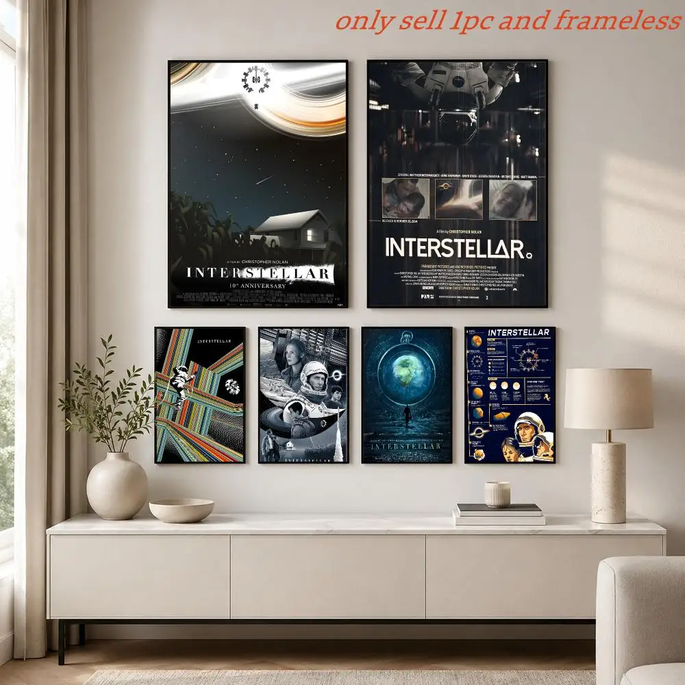 Famous Movies film I-Interstellar Poster Painting Prints Wall Art Picture Film Room Home Bar Cafe Decor Mural