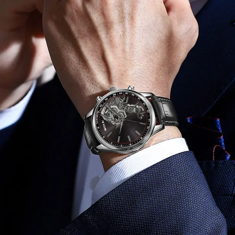 2025 Nuovo Orologio di Moda Da Uomo Tigre Orologi Casual Cinturino In Pelle Analogico Da Polso Al Quarzo Da Uomo Montre Homme Reloj Hombre