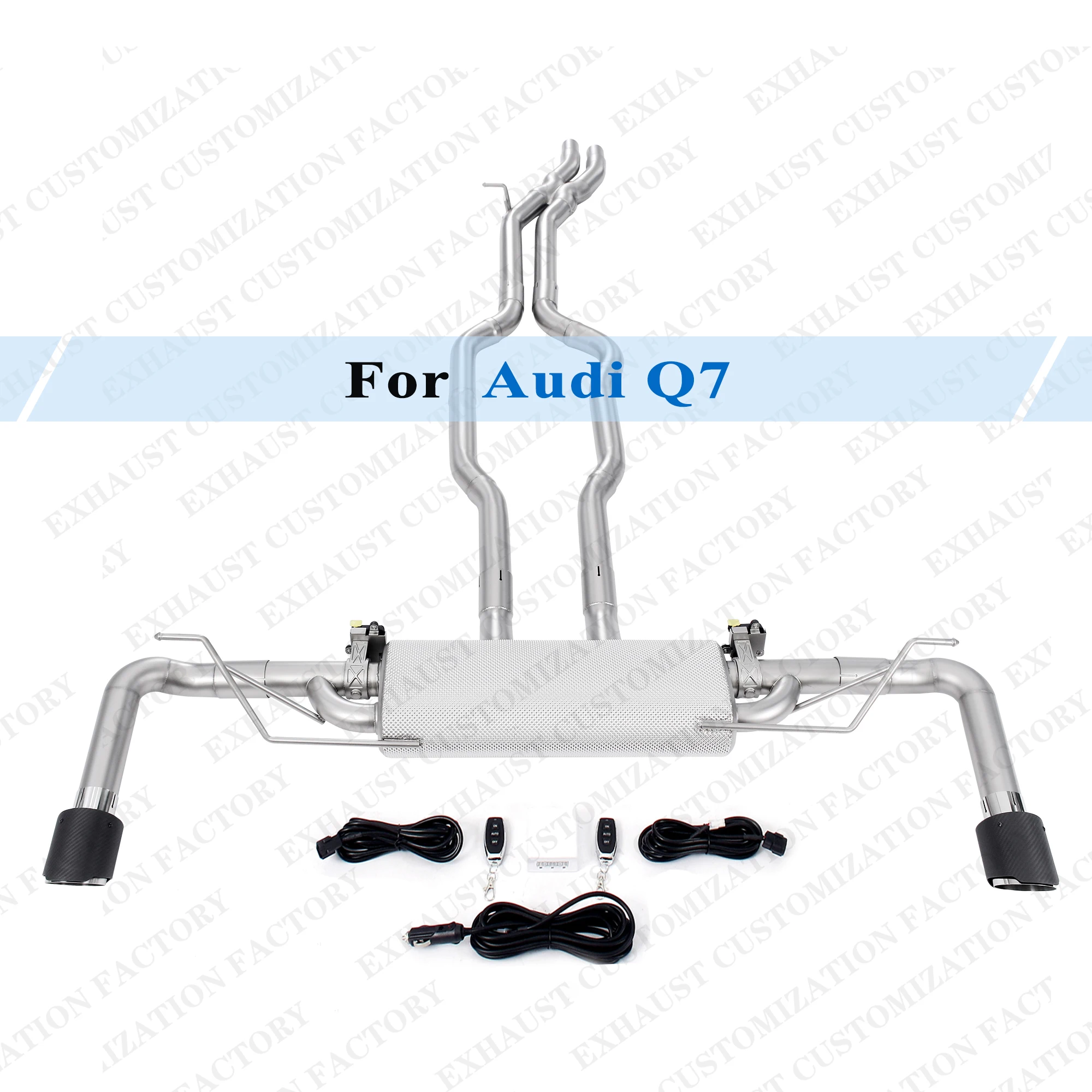 

Performance Catback Exhaust System for Audi Q7 Back Box Delete Exhaust with Heat Shield Remote Module