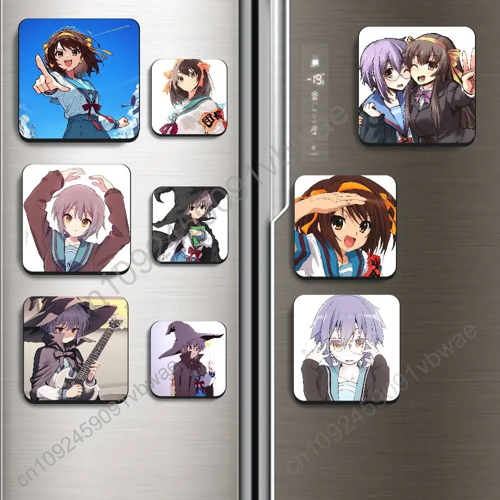 Campus Science Yuki Nagato Haruhi Suzumiya Black Square Plastic Fridge Magnet, for Magnetic Sticker No Trace Left, Durable