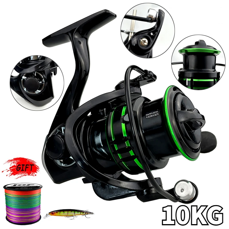 

GHOTDA Lightweight Baitcasting Fishing Reel 10KG Max Drag Power Carp Feeder Spinning Wheel with Line Bait Fishing Tackle Pesca