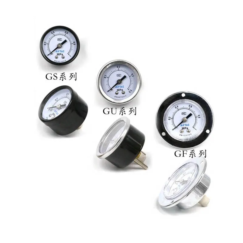 AirTac 4bar 10bar GS40/50 GF40/50/60 GU40/50/60 Pneumatic Air Panel Pressure Gauge Port 1/4 1/8 F-GS5010M F-GS4004M F-GS4010M